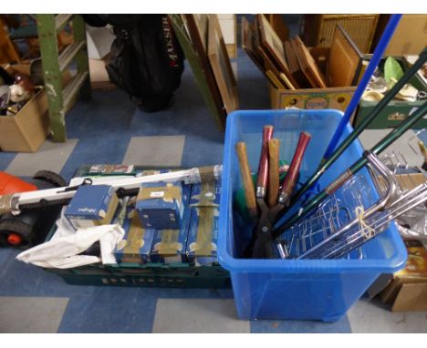 Various Garden Tools, Shelf Unit, Ceramic Tiles