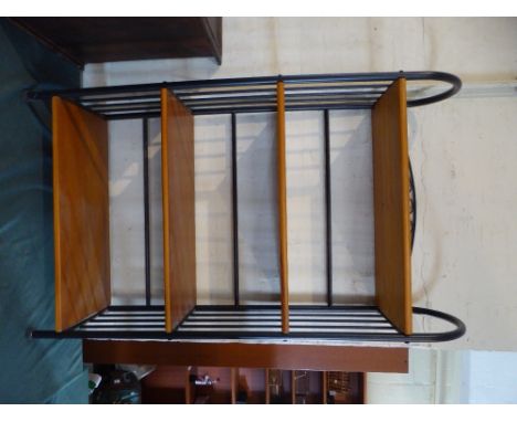 A Modern Metal Framed Four Shelf Unit, 70cm Wide