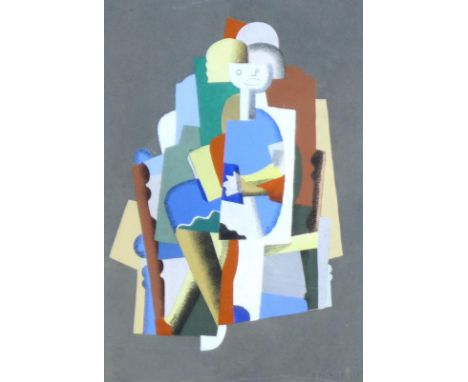 After Georges Valmier (French, 1885-1937): a Cubist pochoir print, with printed signature and date 'G. Valmier 1926', 20.5 by