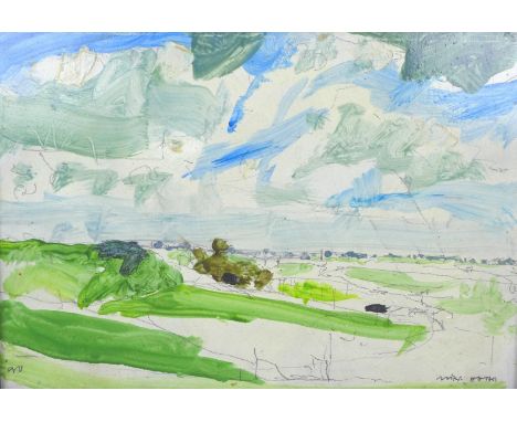 Michael (Mike) R. Hoar ARCA (British, 1943-2017): Leicestershire Landscape, possibly Billesdon Coplow, signed and dated '90',
