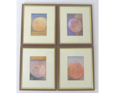 R. Maddalena (British, 20th century): four watercolour studies of fruit, all signed and dated '90', mostly 14 by 10cm , mount