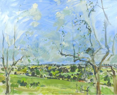 Michael (Mike) R. Hoar ARCA, (British, 1943-2017): Baggrave from South Croxton landscape oil on board, with handwritten title