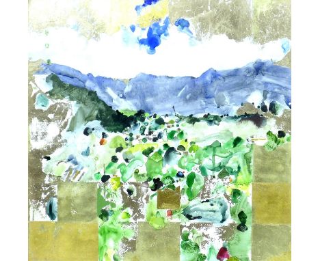Attributed to Michael (Mike) R. Hoar ARCA (British, 1943-2017): Abstract landscape, unsigned, mixed media on board with water