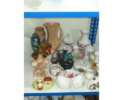 Assorted Radford china, Sylvac squirrel vases, large Sylvac jug, etc
