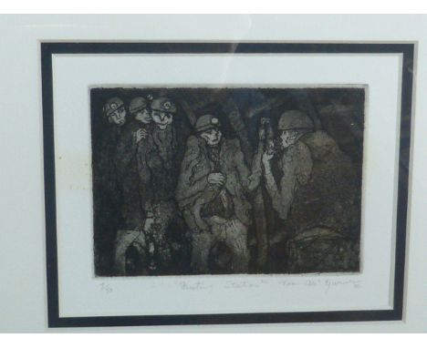 Tom McGuinness (126-2006), Meeting Station, Limited Edition print 7/50, signed, titled and dated '70 in pencil, framed, 8.5cm