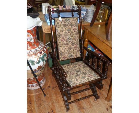 American rocker in tapestry fabric