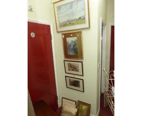 Eight prints and watercolours