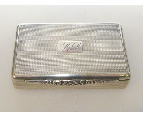 Silver engine turned snuff box