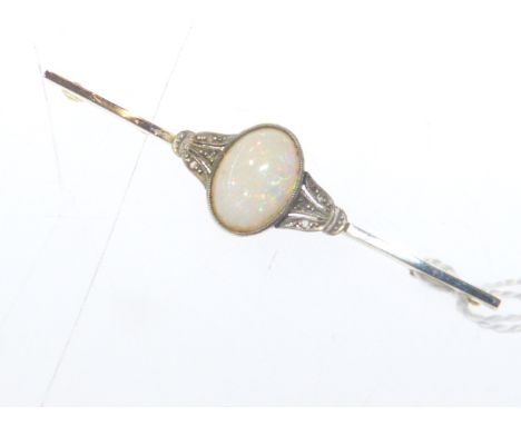 Opal bar brooch