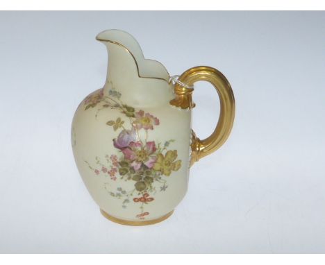 Royal Worcester blush ware flat back jug, shape 1094