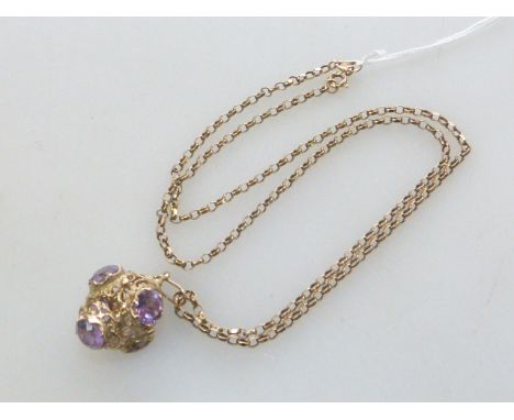 9ct gold and amethyst pendant necklace