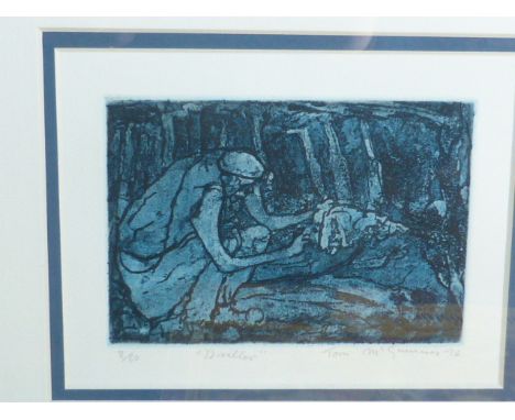 Tom McGuinness (1926-2006), Driller, Limited Edition print 8/50, signed, titled and dated '76 in pencil, framed, 8cm x 12cm
