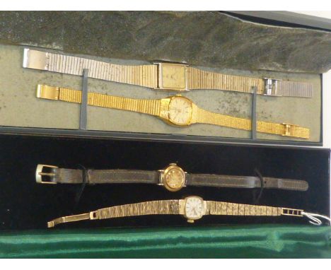 Rotary 9ct gold lady's wristwatch and three further wristwatches (4)