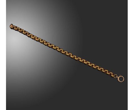 A Georgian gold chain bracelet (converted), early 19th century and later, composed of stamped gold belcher links, to a later 