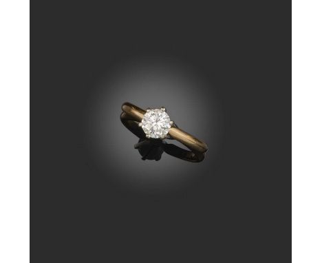 A diamond solitaire ring, claw-set with a brilliant-cut diamond weighing approximately 0.70 carats, mounted in gold, size N1/