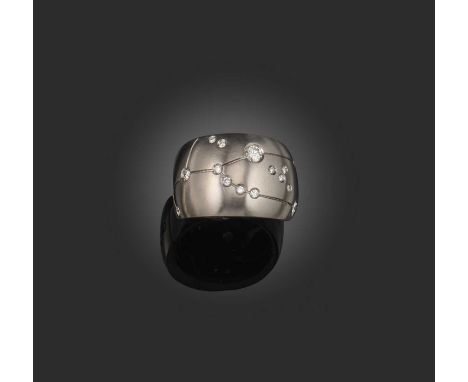 Repossi, a Constellation Astrum ring, for the Zodiac sign Taurus, set with graduated round brilliant-cut diamonds in white go