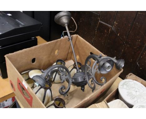 5 branch ceiling light fitting with shades 
