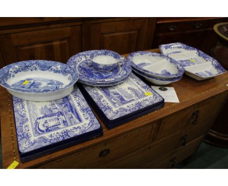 Spode Italian pattern blue and white china and similar matching place mats