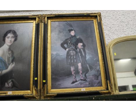 Portrait print of Scotsman (possibly Lieutenant James Moray) in black and gilt frame