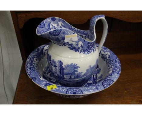 Spode Italian pattern wash basin and jug