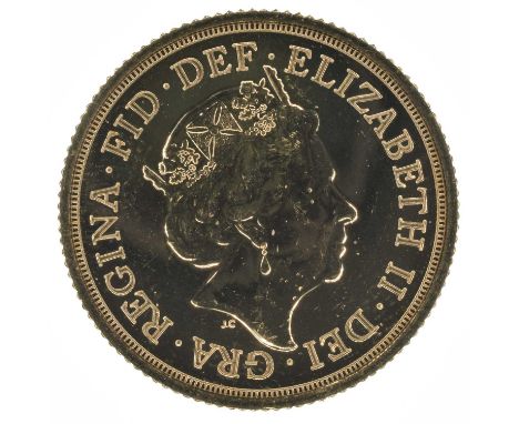 Queen Elizabeth II, Uncirculated Sovereign, 2017, with obverse portrait by Jody Clark, R. St. George slaying the dragon with 
