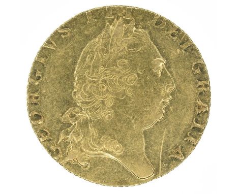 King George III, Guinea, 1798, Fifth laureate head r. R. 'Spade'-shaped shield, edge milled, gold, weight 8.4g, S.3729, VF.