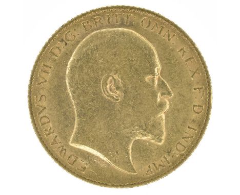 King Edward VII, Half-Sovereign, 1907, Bare head r. R. St. George and dragon, London Mint, edge milled, gold, weight 4.0g, S.
