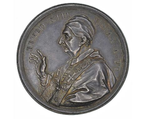 Vatican. Benedict XIII (1723-1740). Silver medal by Ermenegildo Hamerani, Italian (active Rome 1683-1756), 1729. Bust of Pope