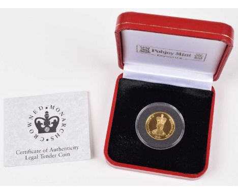 2008 Pobjoy Mint, Republic of Sierra Leone, Fifty Dollars, 1/5oz Proof Gold coin, with obverse portrait of Elizabeth II with 