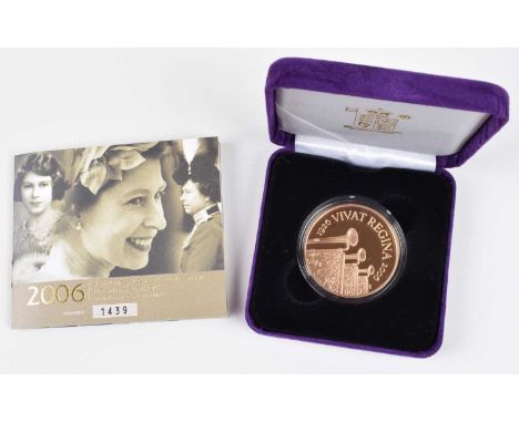 2006 Royal Mint, Gold Proof Five Pounds (Crown), weight 39.94g, diameter 38.61mm, struck in 22-carat gold, 80th Birthday of H