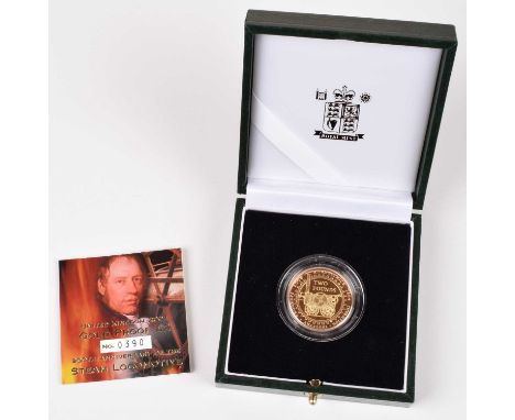 2004 Royal Mint, Gold Proof Two Pounds, weight 15.97g, diameter 28.40mm, struck in 22-carat yellow and red gold, 200th Annive
