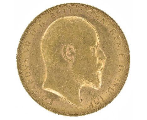 King Edward VII, Sovereign, 1904, Bare head r. R. St. George and dragon, London Mint, edge milled, gold, weight 8.0g, S.3969,
