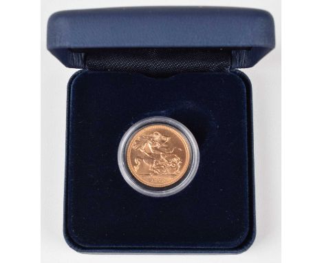Queen Elizabeth II, Sovereign, 1979, Crowned head r. with obverse portrait by Arnold Machin, R. St. George and dragon, gold, 