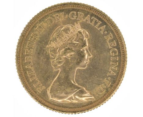 Queen Elizabeth II, Sovereign, 1979, Crowned head r. with obverse portrait by Arnold Machin, R. St. George and dragon, gold, 