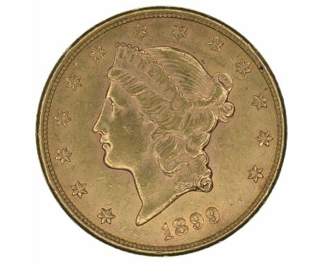 United States of America, Twenty Dollars, Double Eagle, 1899 S Liberty Head San Francisco Mint, A coronet head of Liberty, fa