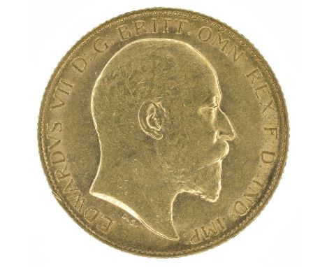 King Edward VII, Half-Sovereign, 1908, Bare head r. R. St. George and dragon, London Mint, edge milled, gold, weight 4.0g, S.