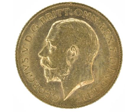 King George V, Half-Sovereign, 1912, Bare head l. R. St. George and dragon, London Mint, gold, weight 4.0g, S.4006, VF.