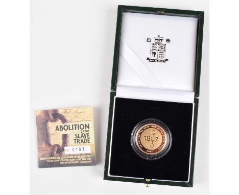 2007 Royal Mint, Gold Proof Two Pounds, weight 15.97g, diameter 28.40mm, struck in 22-carat yellow and red gold, Bicentenary 