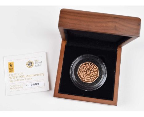 2011 Royal Mint, Gold Proof Fifty Pence, weight 15.50g, diameter 27.30mm, struck in 22-carat gold, Fiftieth Anniversary of th