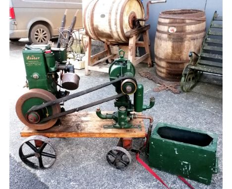 R A Lister 1-1062 stationary engine with H J Godwin Ltd self oiling British Patent No 839755/29 pump and cast iron water tank