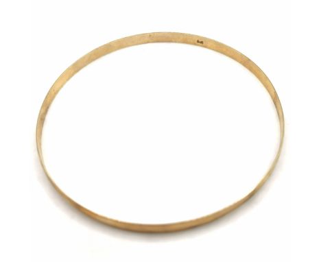 9ct marked gold bangle - 6.5cm diameter &amp; 4.7g 