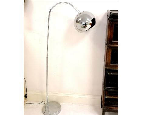 Mid 20th Century chrome arc standard lamp with adjustable shade Condition reportIn good used condition
