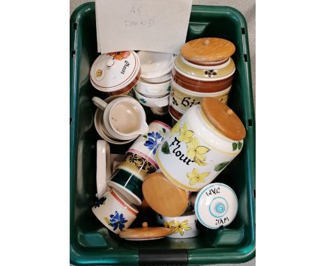 Toni Raymond vintage retro pottery lot of storage jars etc t/w a/f job lot 