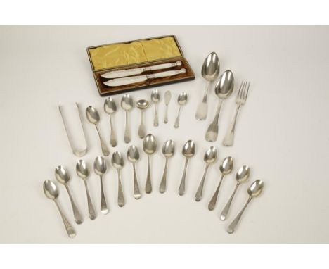 A SET OF SIX OLD ENGLISH PATTERN TEASPOONS with beaded borders, crested, makers mark of IL and lion passant only, circa 1780,