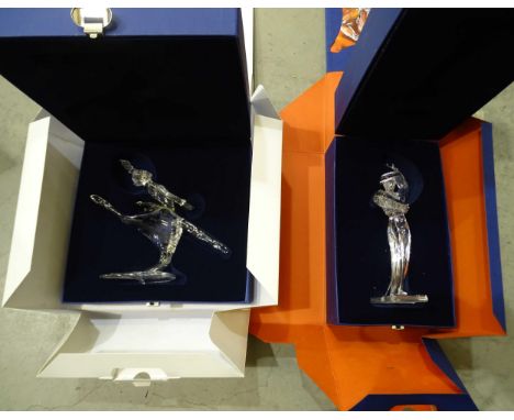 Two Swarovski crystal glass 'Magic of Dance' figures: Antonio-2003, Anna-2004, both boxed with outer casings, together with n