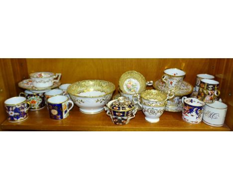 Four Flight Barr &amp; Barr coffee cans, two Chamberlain Worcester tea cups and saucers and other 19th century ceramics. 