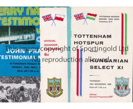 SPURS A collection of 19 programmes all Tottenham Testimonials and Friendlies 1964-1998, 11 signed by the beneficiaries to in