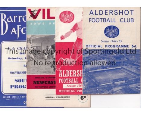 PROGRAMME MISCELLANY A collection of 178 programmes from the 1950's and 1960's . Home clubs Accrington Stanley , Aldershot , 