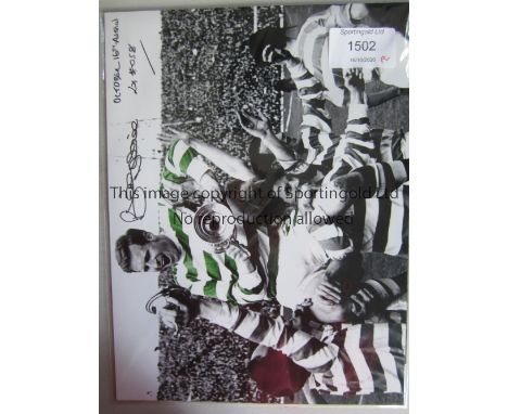 CELTIC Eight b/w 16 x 12 photos, 3 of which are colourized, of former players to include Billy McNeill being chaired after vi