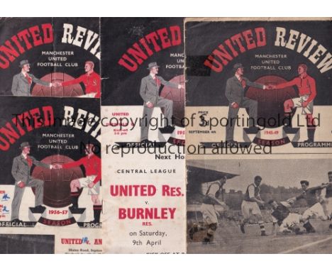 MAN UNITED A collection of 16 Manchester United programmes 1948-1970 homes to include Huddersfield 1948/49 (fair/poor), Sheff